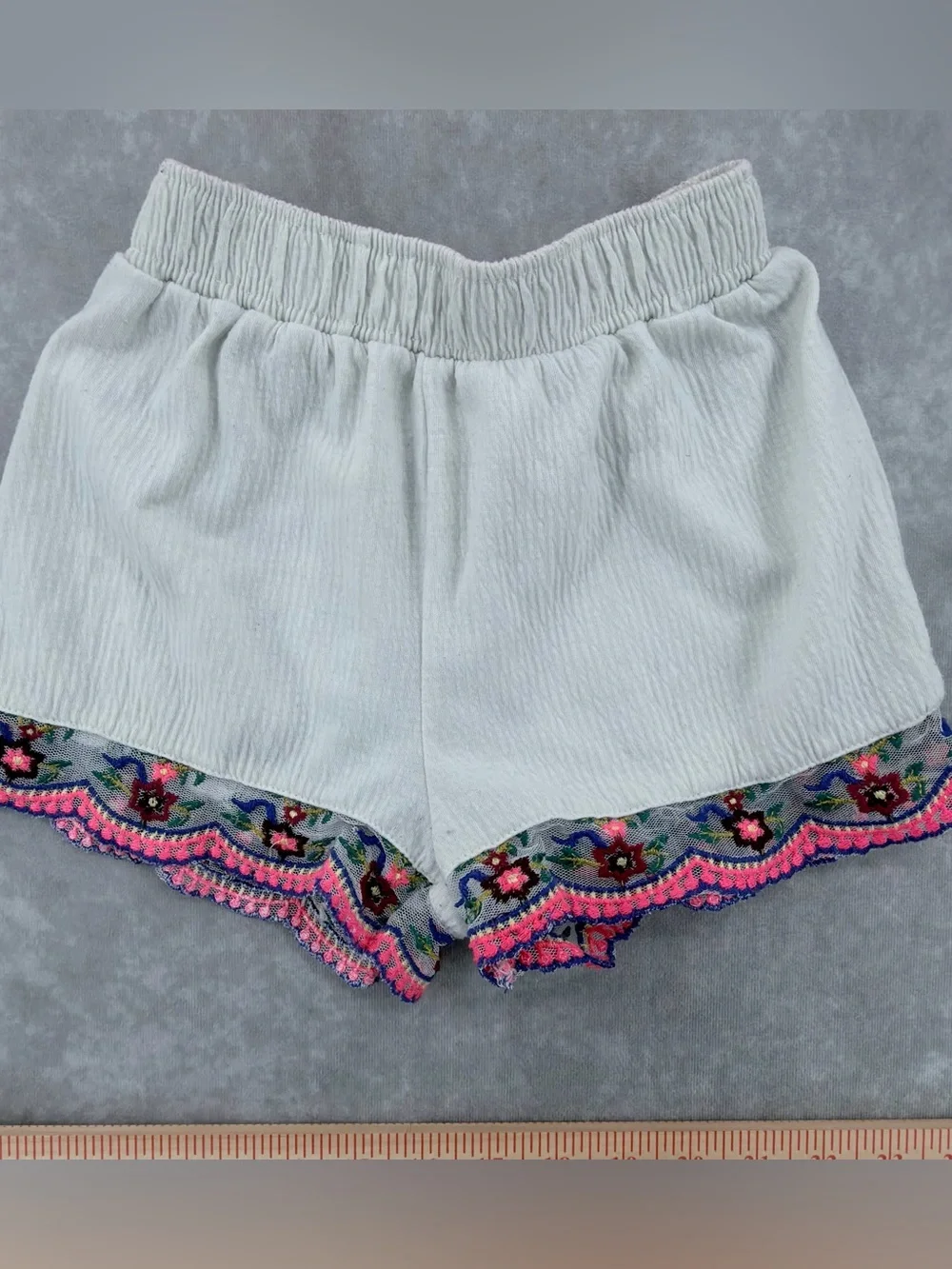 Girls 6X Hot Pink Lace Tank Top with white Shorts Set